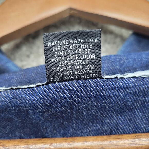 Vintage Y2K South Pole Button Up Bling Embroidered Dark Wash Denim Jacket XL - Picture 5 of 12